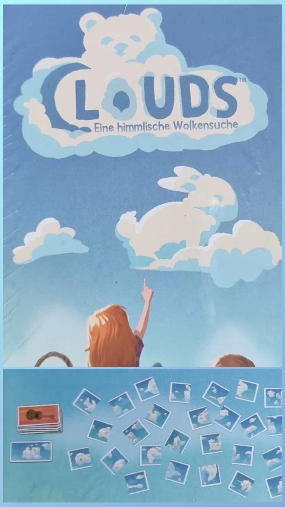 Spiele-Schachtel des Kartenspiels Clouds.