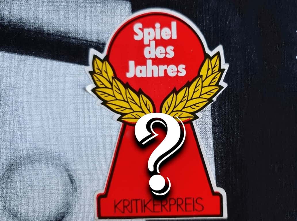 Logo des begehrten deutschen Spielepreises: Ein roter Spiele-Meeple mit einem gelben Siegerkranz um den Hals.